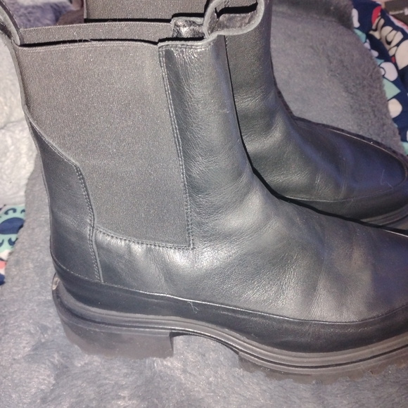 All Saints Dark Leather Boots - Picture 2 of 4
